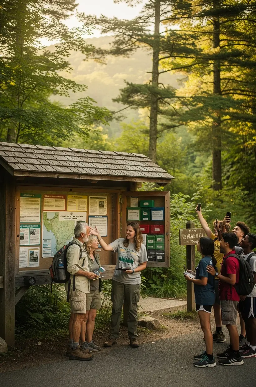 Аренда портативного GPS-устройства у станции безопасности на популярном маршруте в национальном парке.